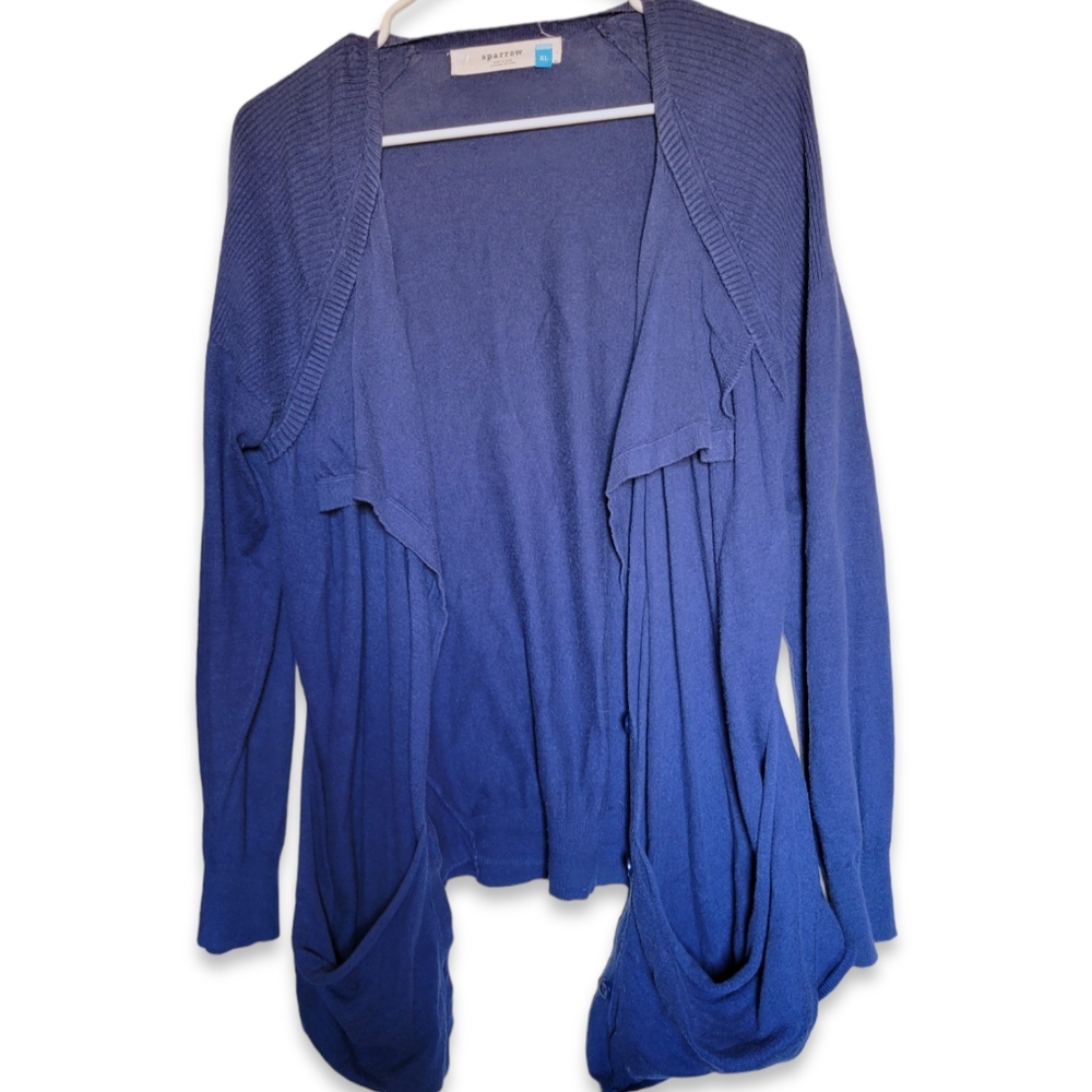 Anthropologie Sparrow womens navy blue cardigan XL